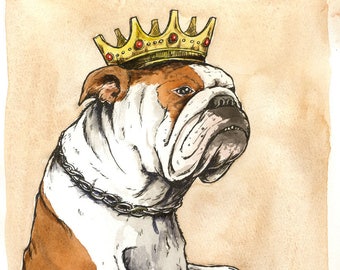 BullDog  King (an original hand painted king)