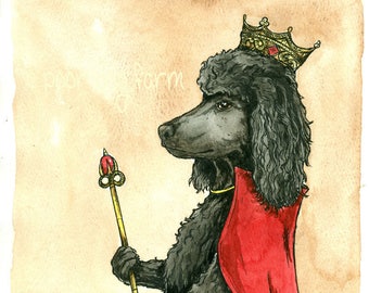 Poodle Queen (an original hand painted queen)