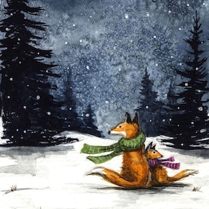 Blijf warm - ondertekende print ~ no2in de Little Red Fox-serie 2018-19 -
