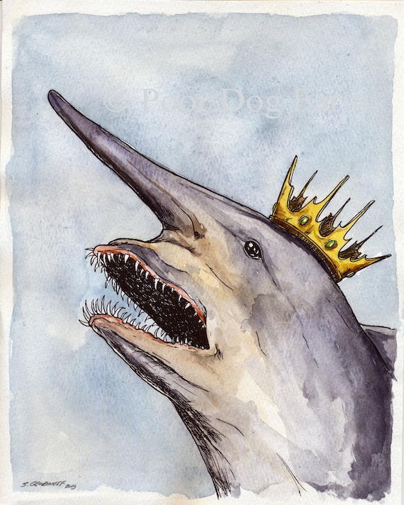 A Creepy Goblin Shark King (an original hand painted king)