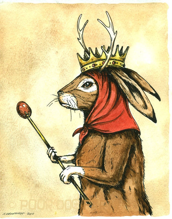 Jackalope  Queen  (an original hand painted queen)