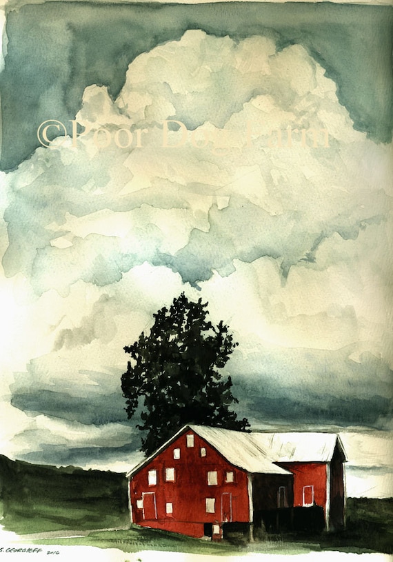 Big Sky Farm- signed Watercolor 8 x 10 print