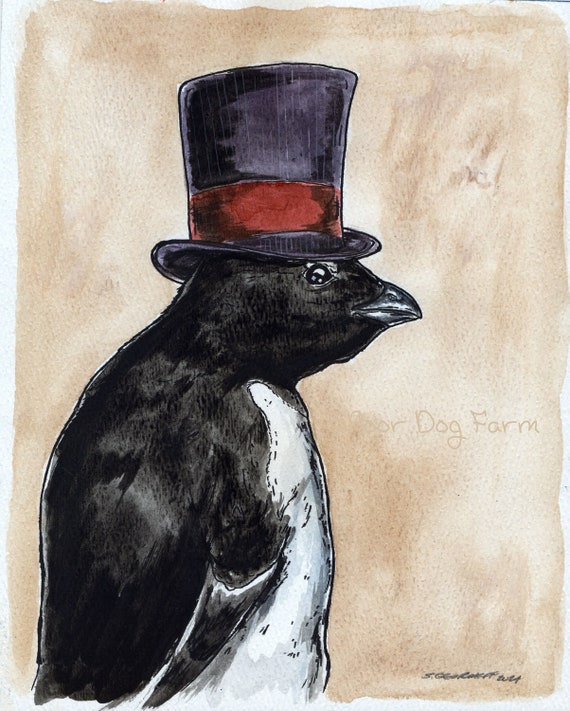 A dapper Little Auk   (an original hand painted little one)
