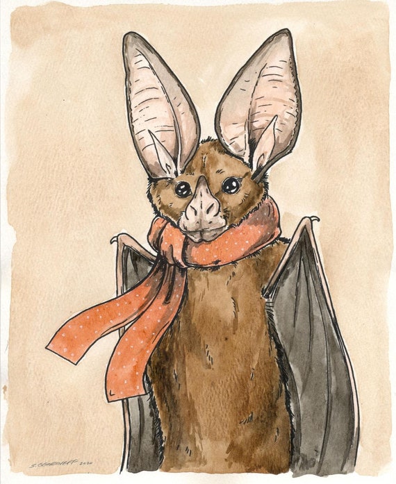 A California Leaf Nosed Bat (an original hand painted queen)