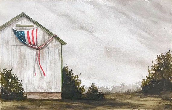 Berlin Maryland Barn - Watercolor print-