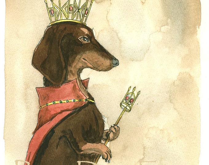 Red Dachshund Queen an Original Hand Painted Queen Etsy