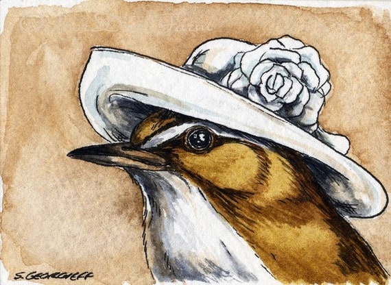 The Bush Wren~~ No 34  of 100 series- ~ signed watercolor print