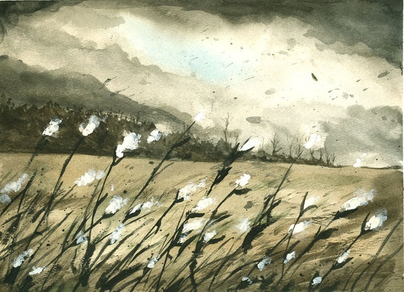 Milkweed Storm - Watercolor print-