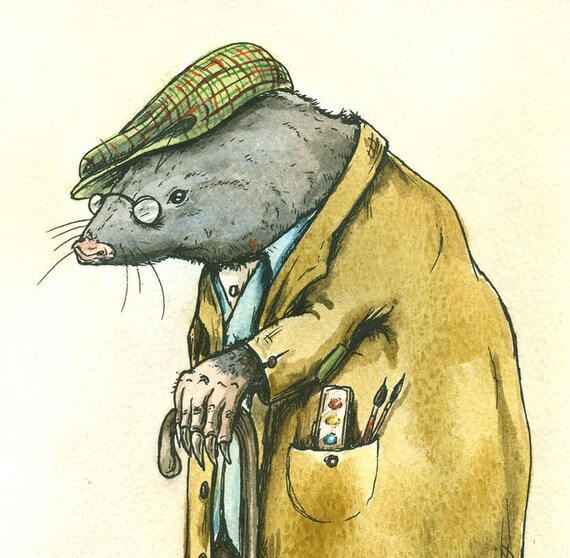 OLD MR MOLE  print 8x10