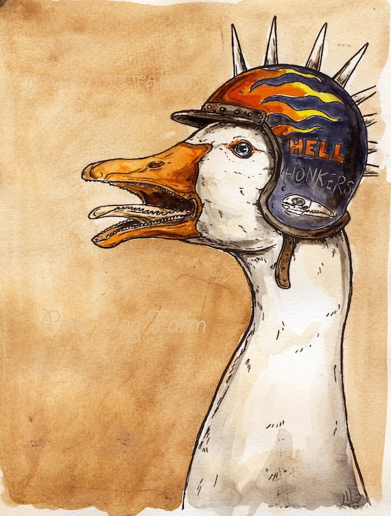 Hell Honker.  A Bad A@s Biker Goose (an original hand painted boss)