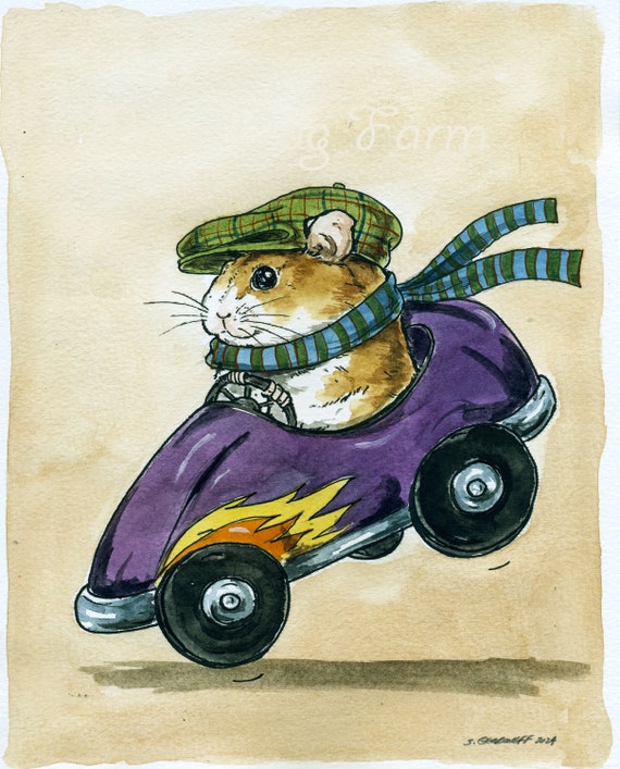 This Hamster is on Fire ~ Go Hamster Go ~ (Limited Edition # Painted Prints)