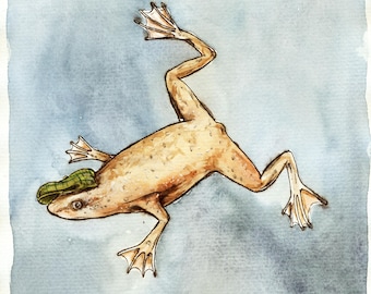 A little African Dwarf Frog (an original hand painted little one)