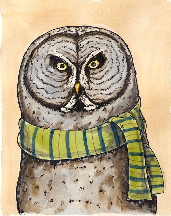 Grey Giant Owl  (an original hand painted queen)