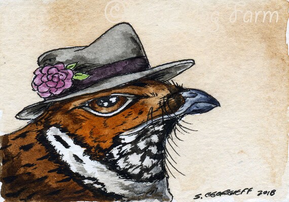 The  Jamaican Poorwill~~ No 52  of 100 series- ~ signed watercolor print