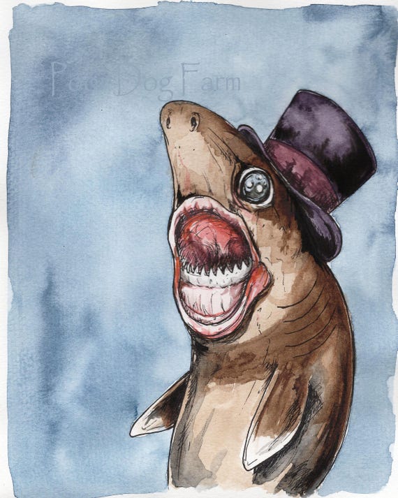 The Cookie cutter Shark (an original hand painted little one)