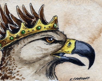 The Haast's Eagle ~~ No 74 of 100 series- ~ signed watercolor print