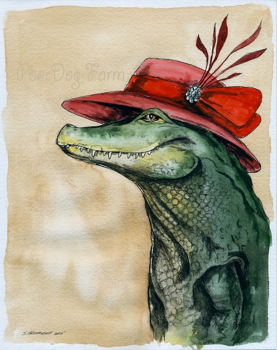 A Fancy She - Alligator (an original hand painted one)