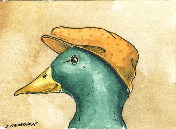 Mallard  with hat