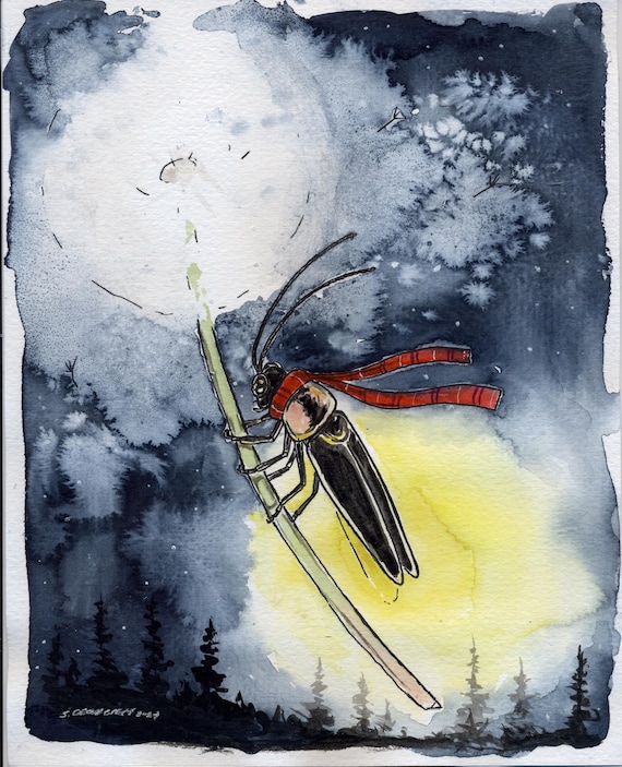 The Night Flight of the Fire Fly (Limited Edition # Painted Prints)