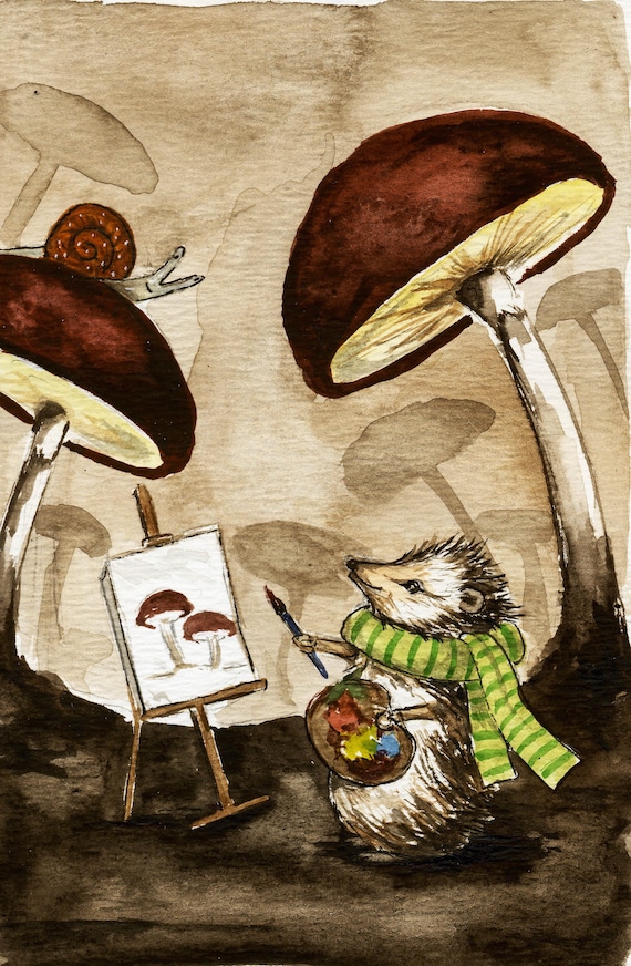 Hans Hedgehog En Plein Air-  Signed Print ~