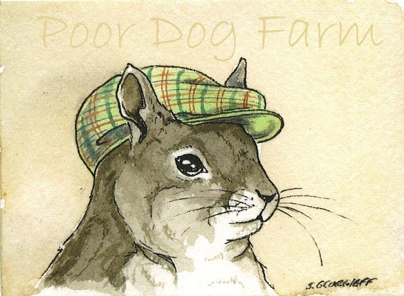 Squirrel with hat