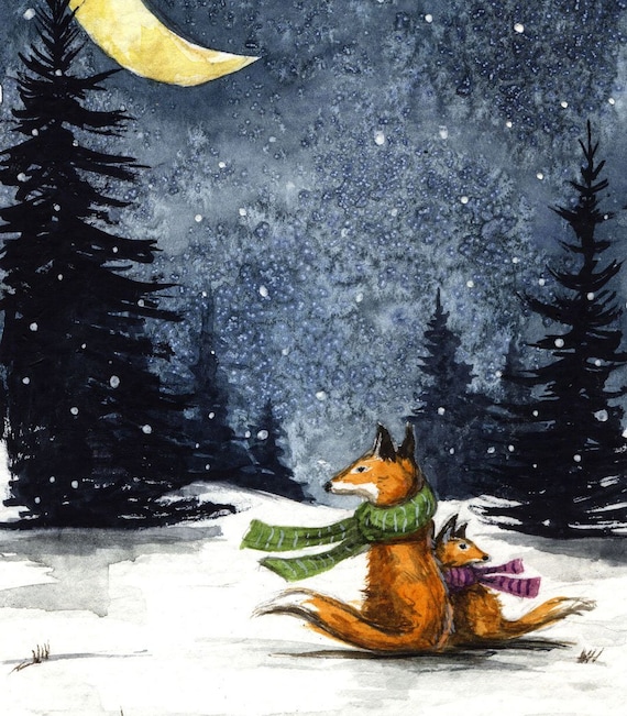 Stay Warm -  Signed Print ~   no2in the 2018-19 Little Red Fox Series  -