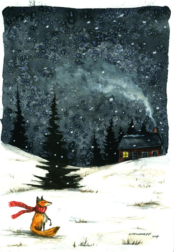 8 x 10 signed Print - Homebound Fox  n0  4  -