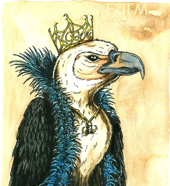 Vulture Queen 8 x 10 (an original hand painted queen)