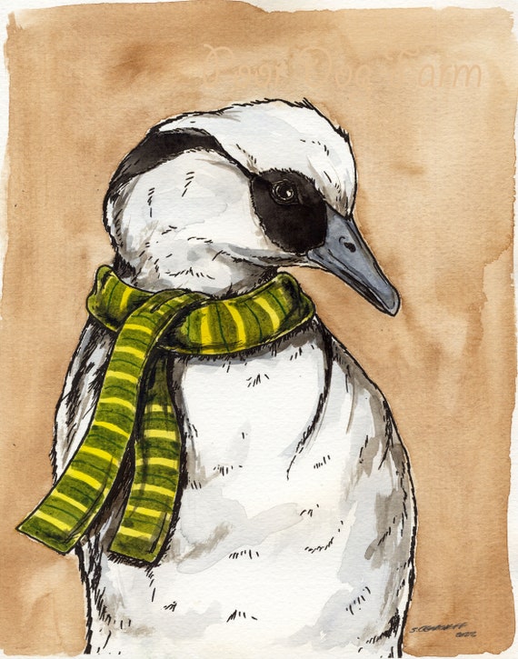 A Dapper Smew (an original hand painted one)