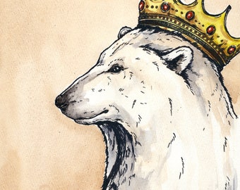 Polar Bear King (an original hand painted king)