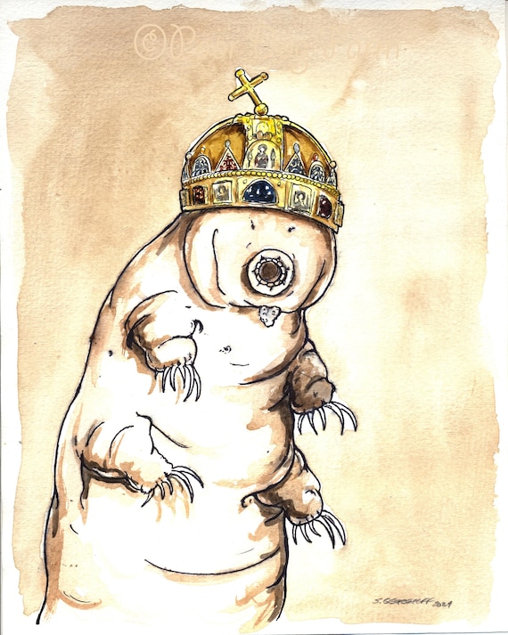 A Royal Tardigrade  (an original hand painted refined one)