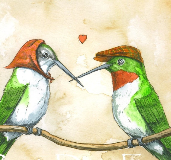 Hummingbird Lovers   print 5x7