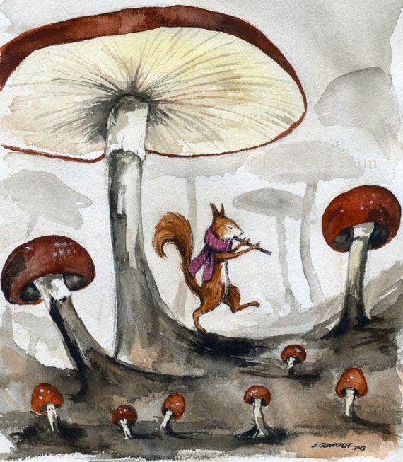 Music Makes the Mushrooms Grow (no1)-- print 8 x 10