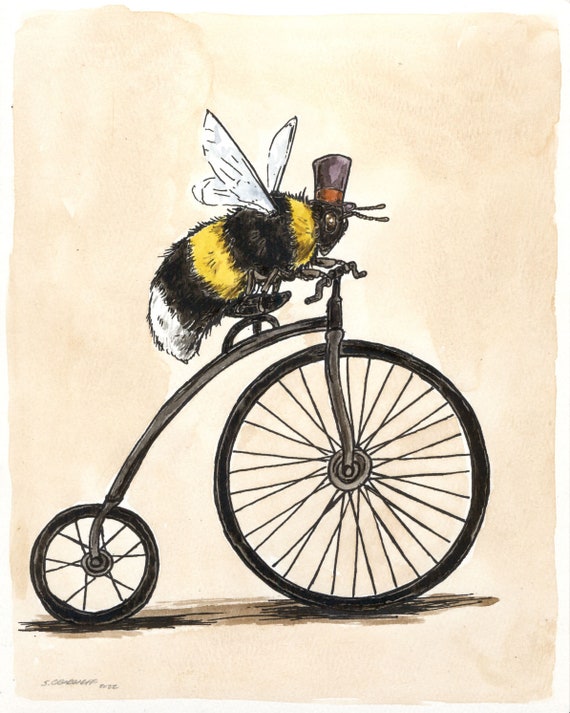 A Handsome Bumble Bee Takes a Ride  (an original hand painted little one))