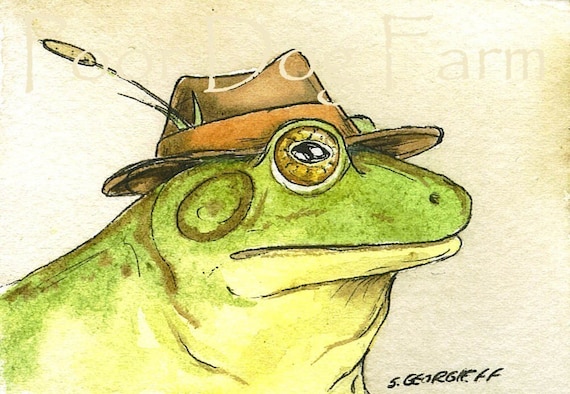 Bull Frog with a Hat