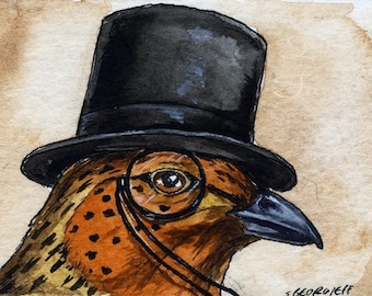 The New Zealand Quail~~ No 44  of 100 series- ~ signed watercolor print