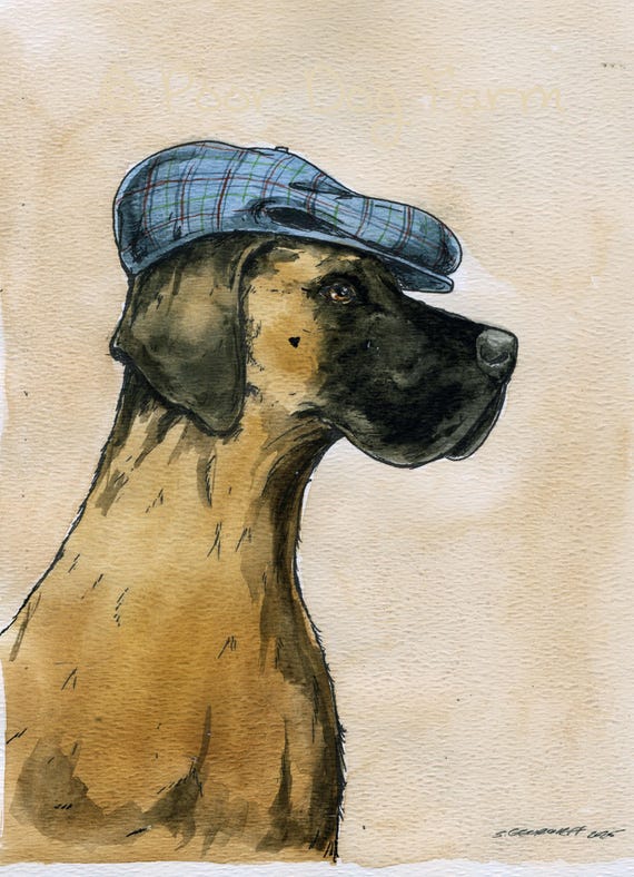 A Dapper Fawn Great Dane  (an original hand painted pup)