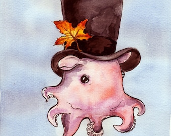 A dapper little Dumbo Octopus  (an original hand painted queen)