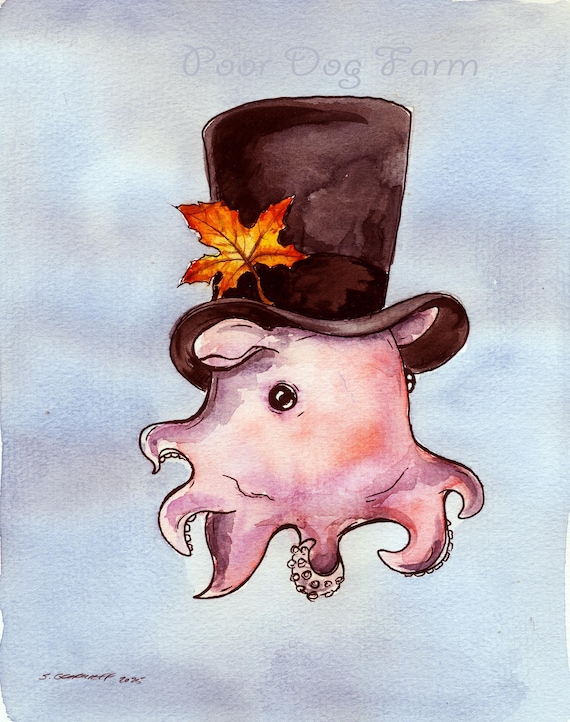 A dapper little Dumbo Octopus  (an original hand painted queen)