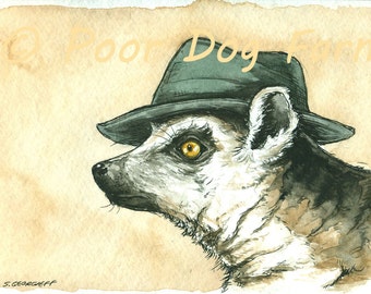 A Keene Meerkat in a Hat ... see.. - print