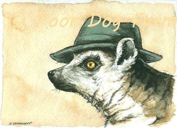 A Keene Meerkat in a Hat ... see.. - print