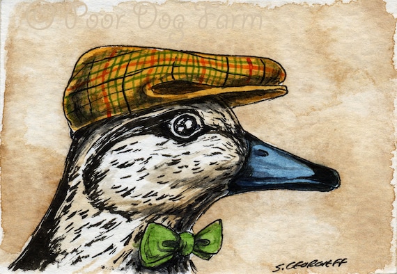 The  Amsterdam Duck ~~ No 79 of 100 series- ~ signed watercolor print