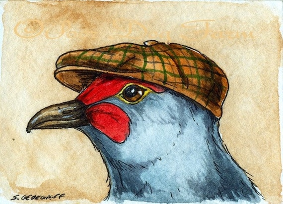 The Red-Moustached Fruit Dove ~~ No 24  of 100 series- ~ signed watercolor print