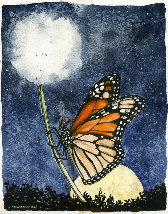 Fly Little Caterpillar Fly  (Limited Edition # Painted Prints)