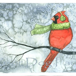 Cold Cardinal Winter 8 x 10 print image 2