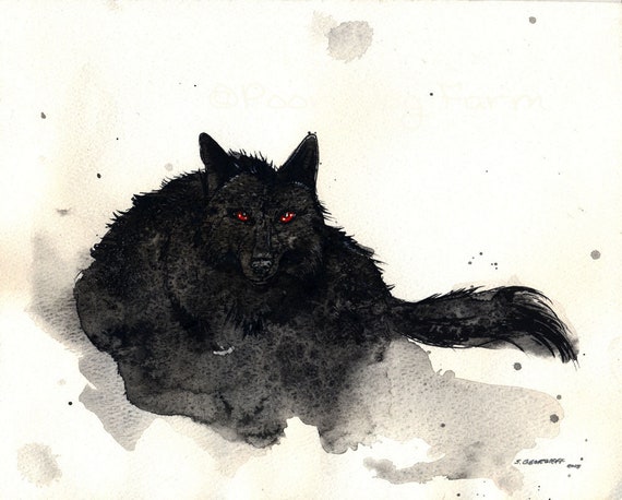 Black Shuck Encounter 2 (an original hand painted shuck)