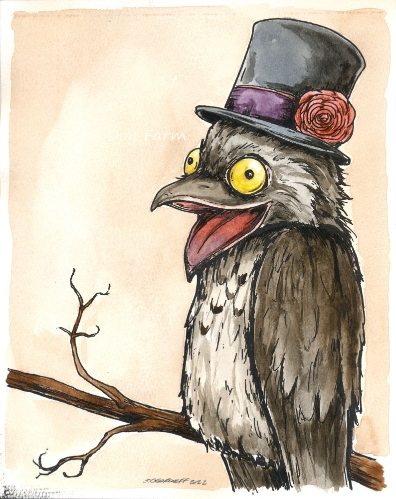 A Handsome little Potoo an original hand painted queen image 1