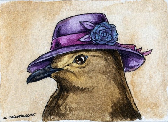 The Thick Billed Ground Dove~~ No 41  of 100 series- ~ signed watercolor print
