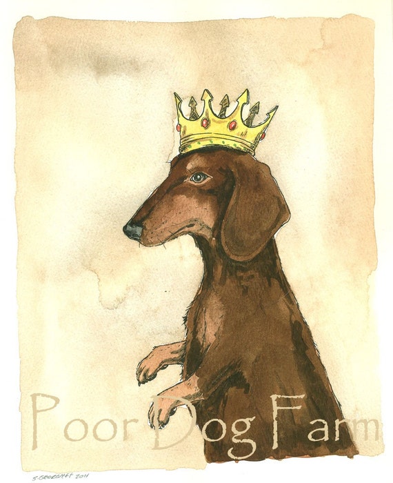 Red Dachshund King (an original hand painted king)