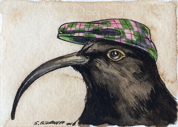The Black Mamo~~ No 29  of 100 series- ~ signed watercolor print